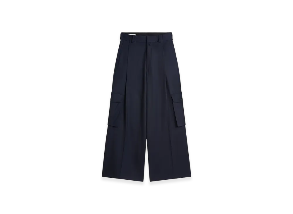 DRIES VAN NOTEN Wide Pleated Pants "Navy"