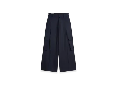 DRIES VAN NOTEN Wide Pleated Pants "Navy"
