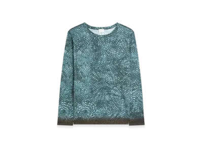 DRIES VAN NOTEN Printed Cotton Tee "Petrol"