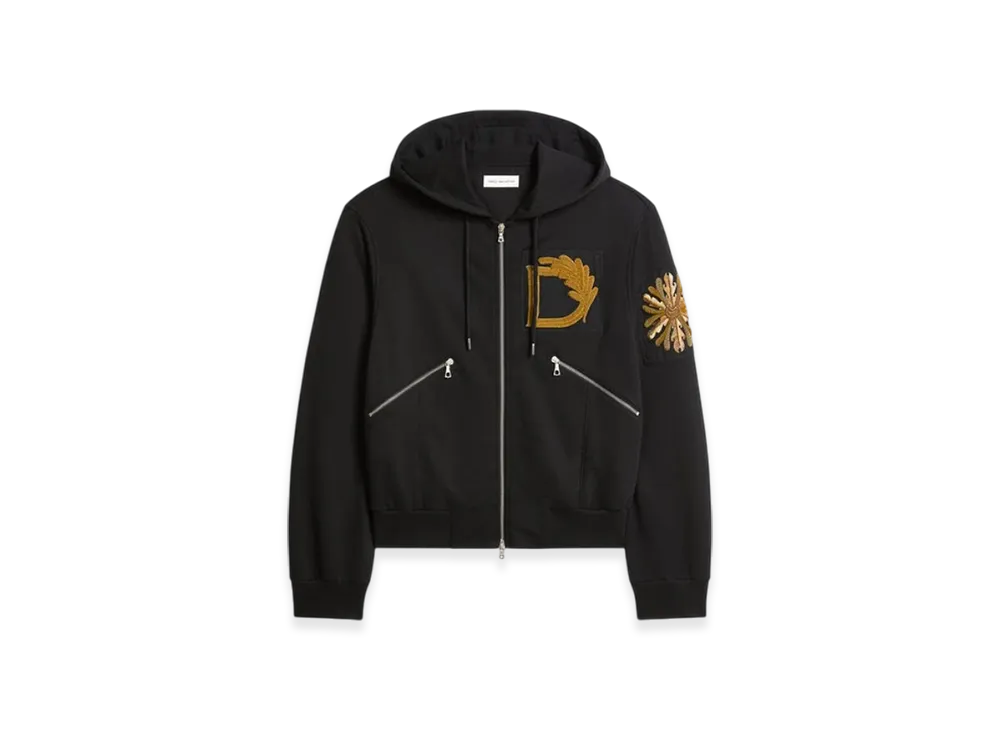 DRIES VAN NOTEN Embroidered Hoodie "Black"