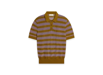 DRIES VAN NOTEN Striped Polo Shirt "Olive"