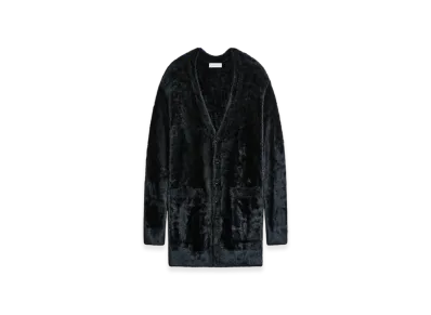 DRIES VAN NOTEN Velvet Viscose Cardigan "Navy"