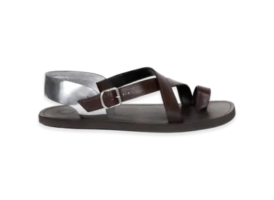 DRIES VAN NOTEN Leather Sandals "Dark Brown"