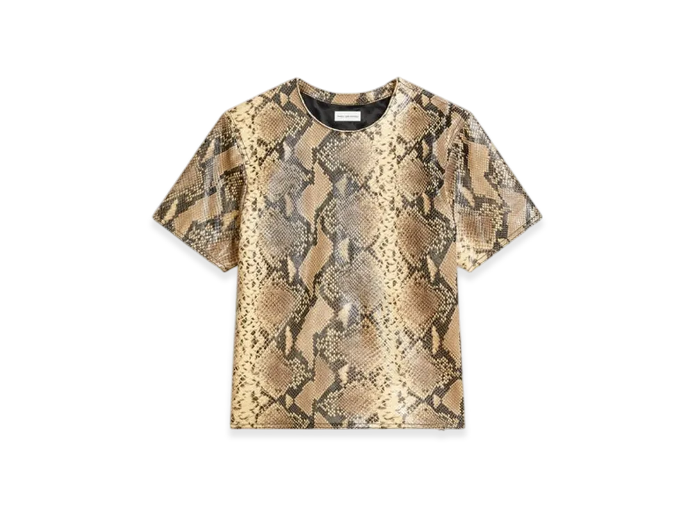DRIES VAN NOTEN Leather Tee "Beige"