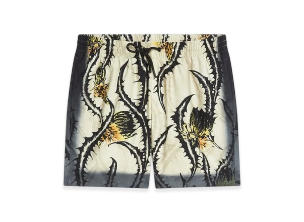 DRIES VAN NOTEN Printed Swim Shorts "Pale Yellow"