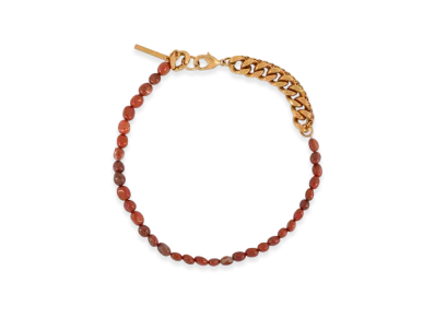 DRIES VAN NOTEN Stone Chain Necklace "Dark Red"