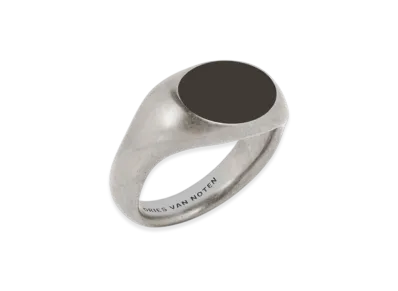 DRIES VAN NOTEN Stone Signet Ring "Black"