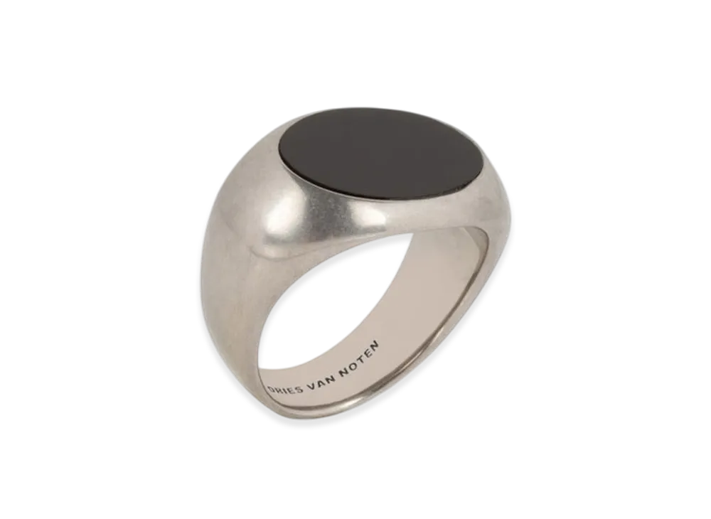 DRIES VAN NOTEN Stone Signet Ring "Black"