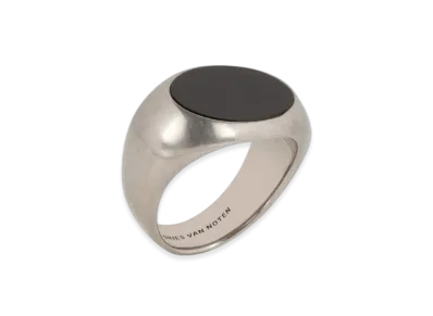 DRIES VAN NOTEN Stone Signet Ring "Black"