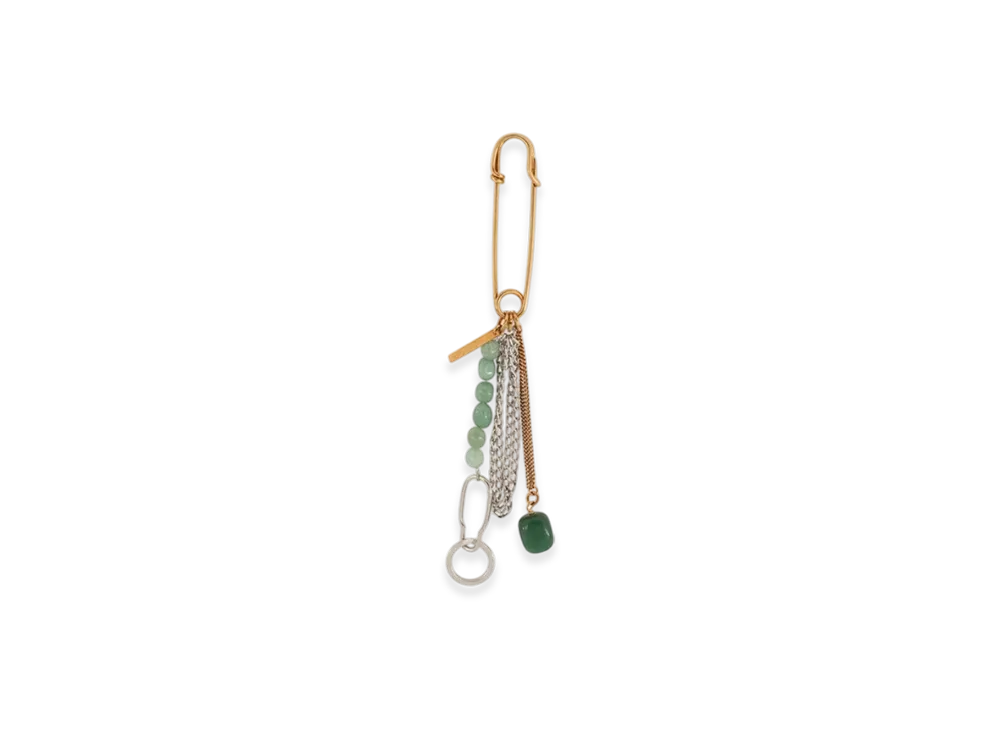 DRIES VAN NOTEN Safety Pin Brooch "Light Green"