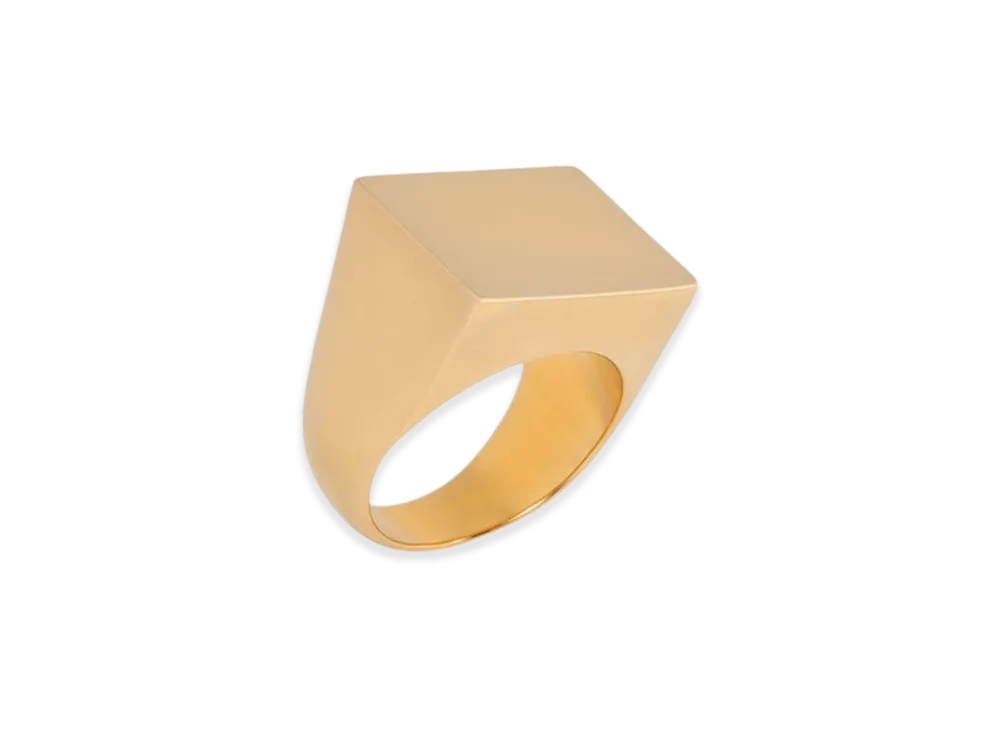 DRIES VAN NOTEN Signet Ring "Mat Gold"