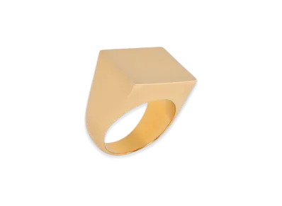DRIES VAN NOTEN Signet Ring "Mat Gold"