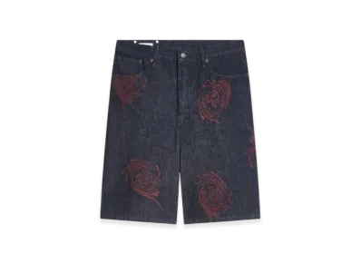 DRIES VAN NOTEN Embroidered Denim Shorts "Indigo"
