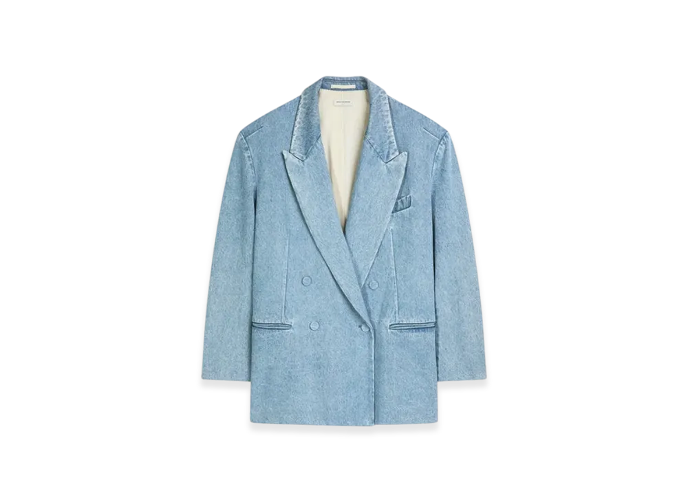 DRIES VAN NOTEN Women's Oversized Denim Blazer "Light Blue"