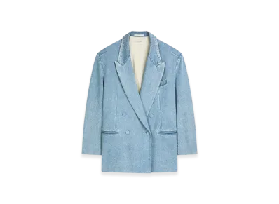 DRIES VAN NOTEN Women's Oversized Denim Blazer "Light Blue"