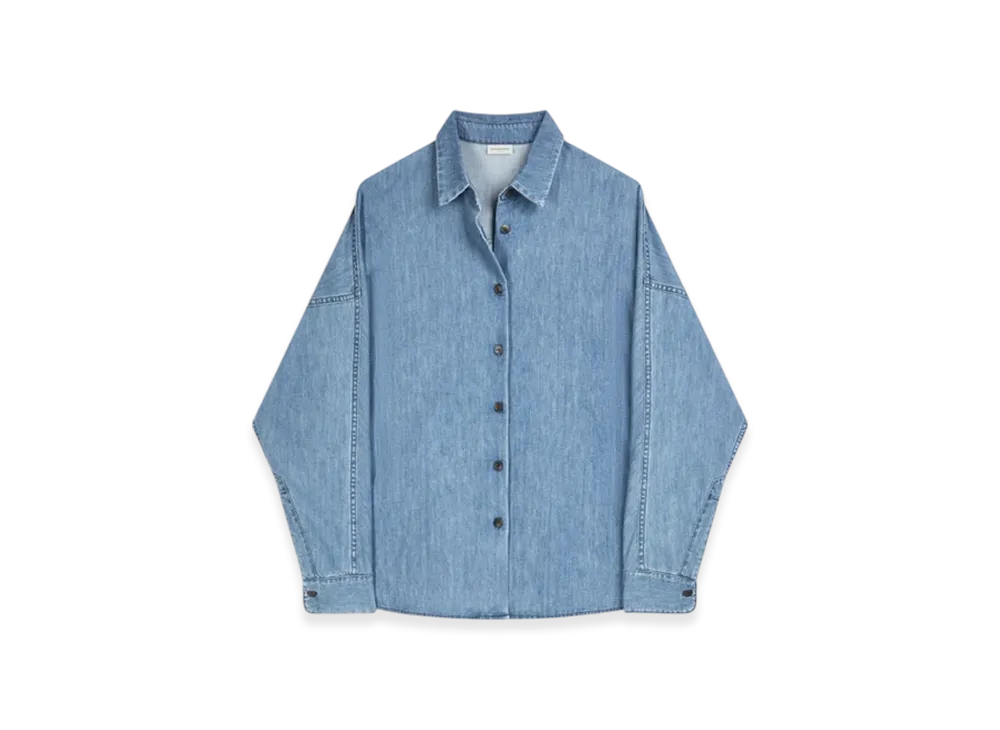 DRIES VAN NOTEN Women's Denim Cocoon Shirt "Light Blue"