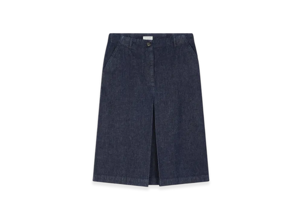 DRIES VAN NOTEN Women's Pleated Denim Skirt "Indigo"