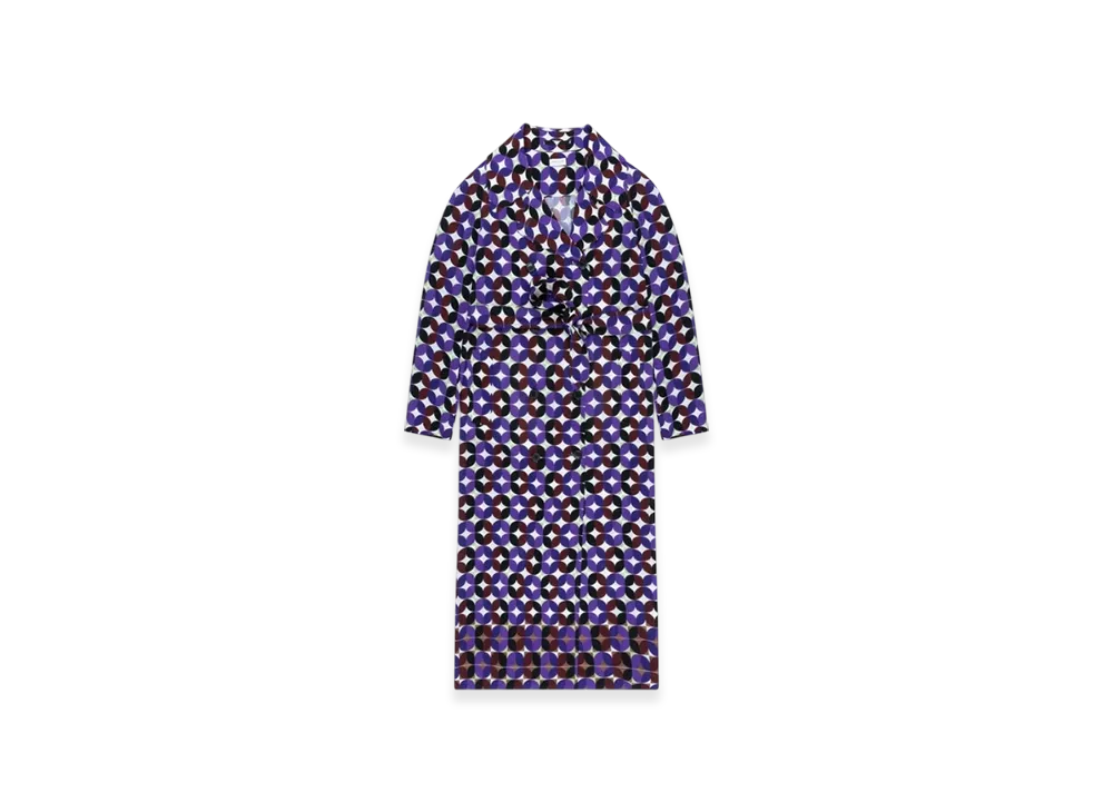 DRIES VAN NOTEN Women's Silk Belted Coat "Burgundy"