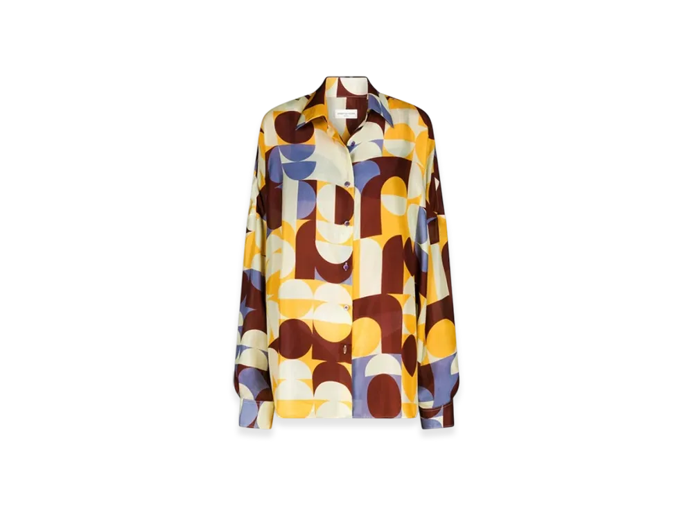 DRIES VAN NOTEN Women's Silk Cocoon Shirt "Rust"