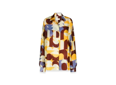 DRIES VAN NOTEN Women's Silk Cocoon Shirt "Rust"