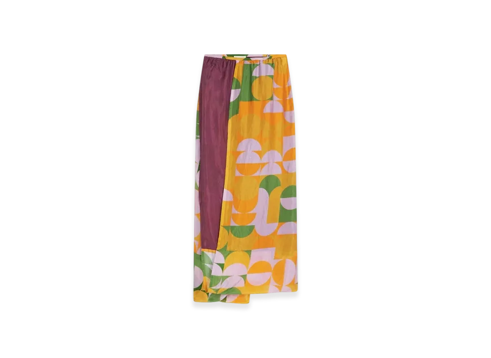 DRIES VAN NOTEN Women's Silk Wrap Skirt "Orange"