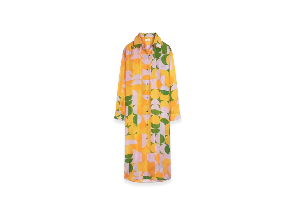 DRIES VAN NOTEN Women's Silk Shirt Dress "Orange"