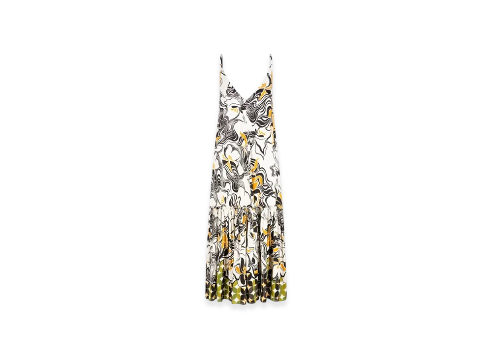 DRIES VAN NOTEN Women's A-Line Ruffled Dress "Ecru"