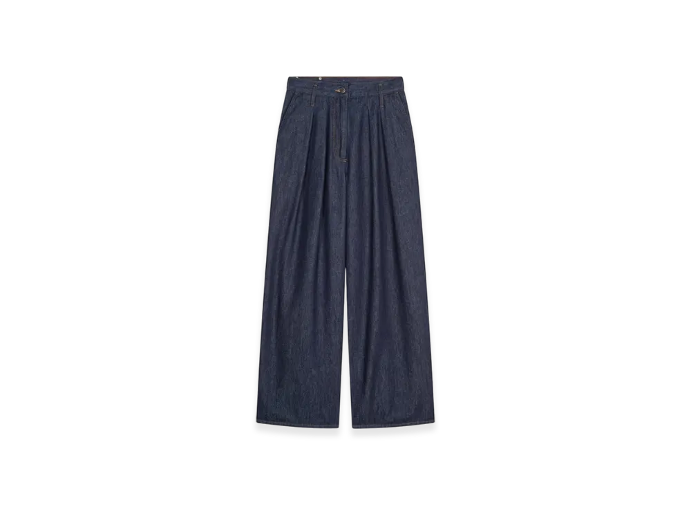 DRIES VAN NOTEN Women's Wide Pleated Jeans "Indigo"
