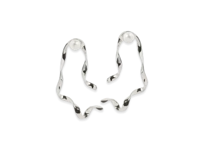 DRIES VAN NOTEN Women's Wave Stud Earrings "Silver"