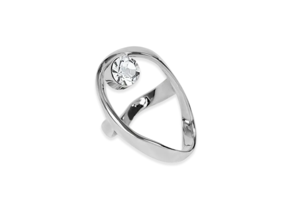 DRIES VAN NOTEN Women's Waved Jewel Ring "Silver"
