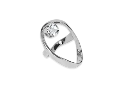 DRIES VAN NOTEN Women's Waved Jewel Ring "Silver"