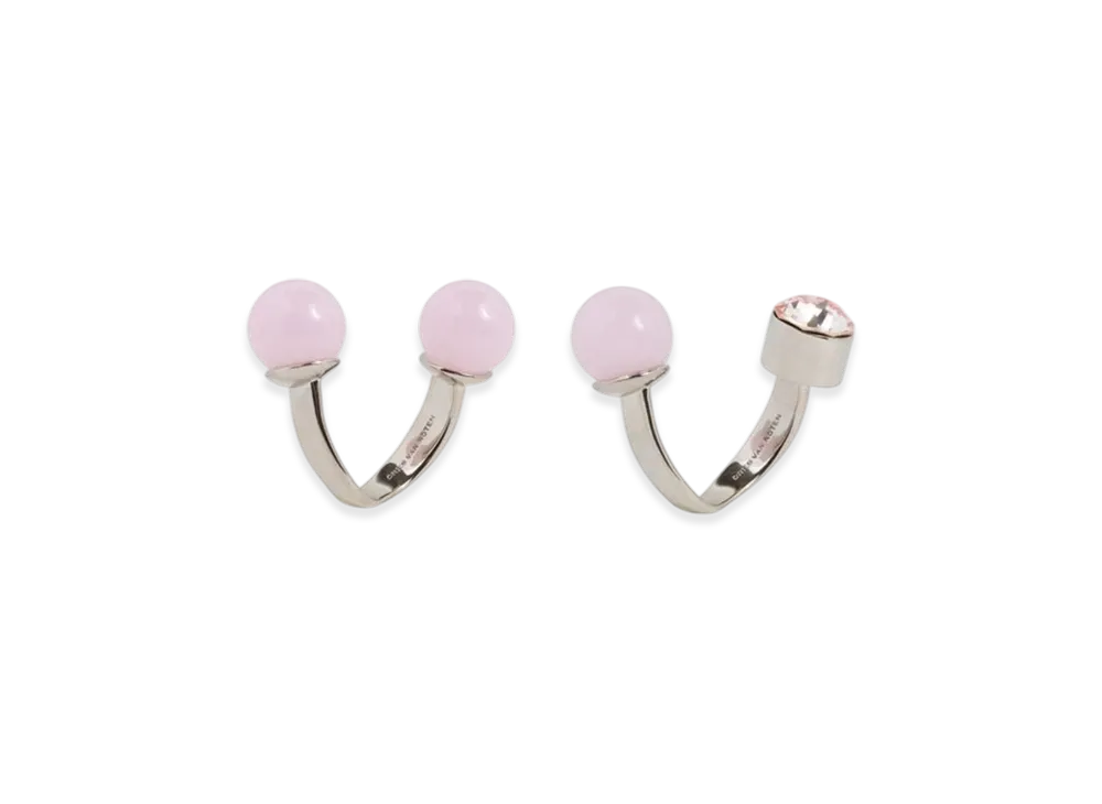 DRIES VAN NOTEN Women's Set Of Open Rings "Pink"