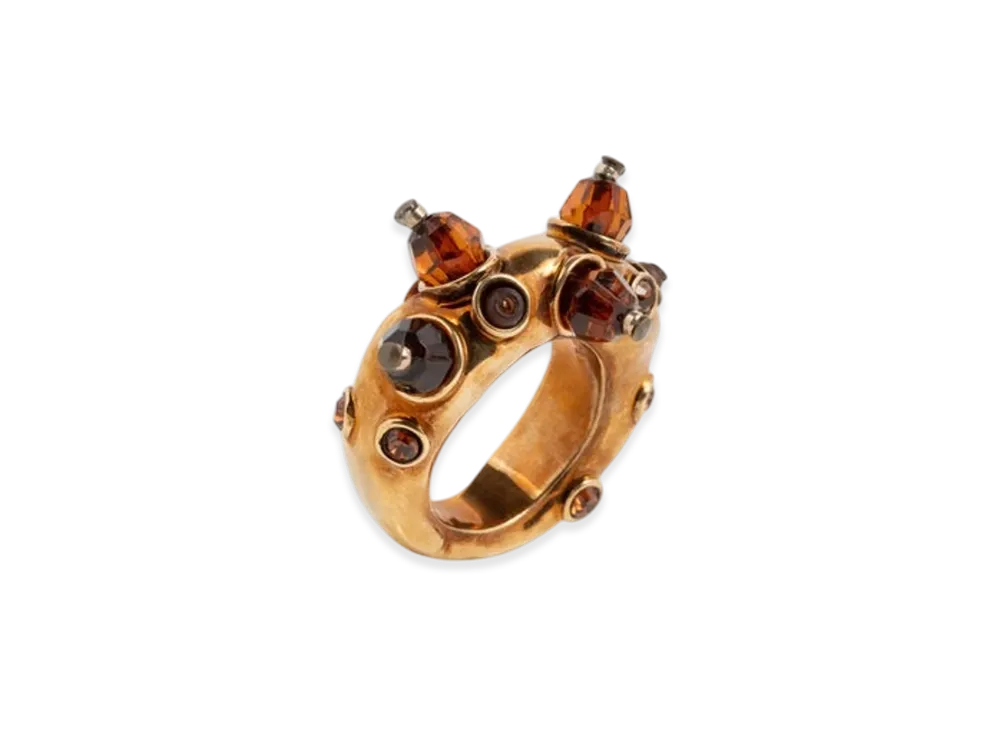 DRIES VAN NOTEN Women's Embellished Ring "Brown"