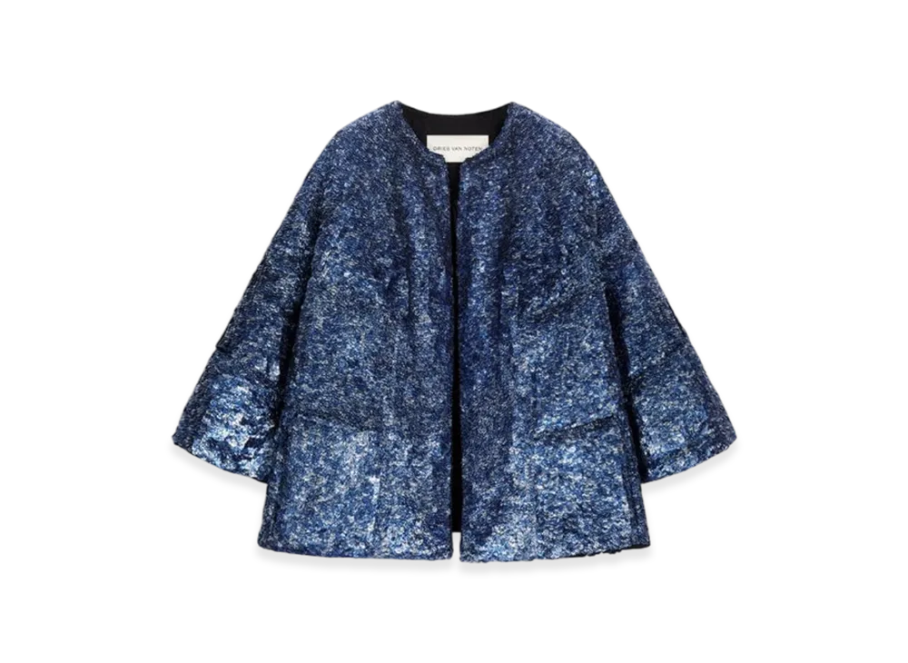 DRIES VAN NOTEN Women's Embellished Cocoon Jacket "Blue"