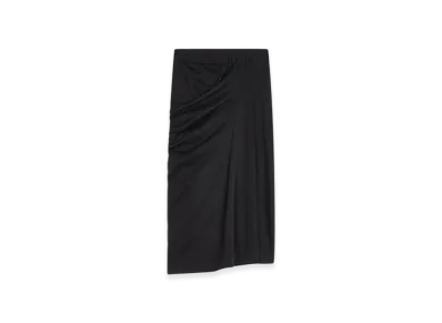 DRIES VAN NOTEN Women's Draped Cotton Skirt "Black"