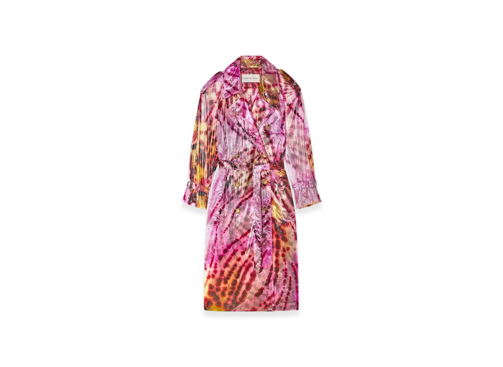 DRIES VAN NOTEN Women's Printed Trench Coat "Fuchsia"