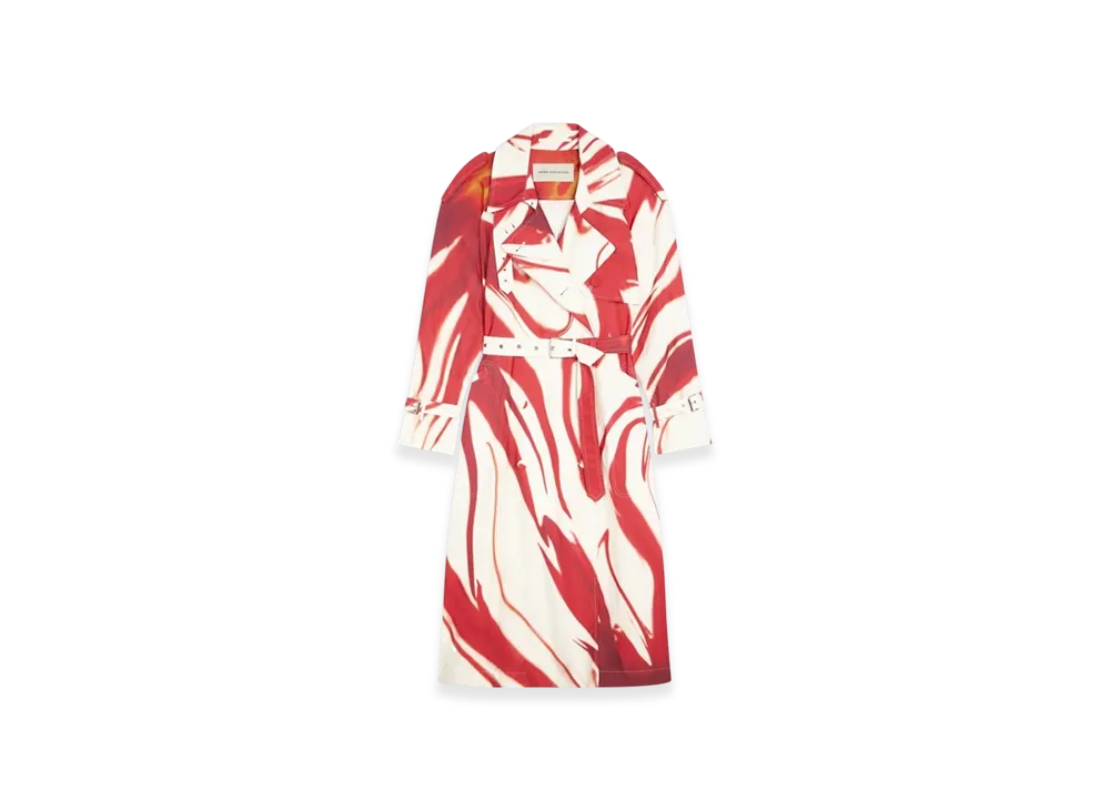 DRIES VAN NOTEN Women's Printed Trench Coat "Red"