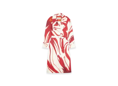 DRIES VAN NOTEN Women's Printed Trench Coat "Red"