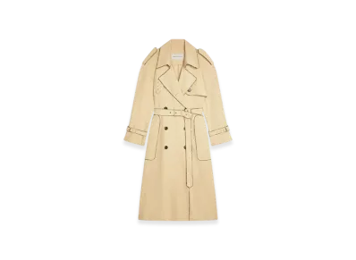DRIES VAN NOTEN Women's Trench Coat With Piping "Beige"