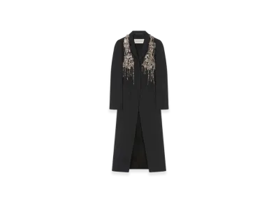 DRIES VAN NOTEN Women's Embellished Wool Coat "Black"