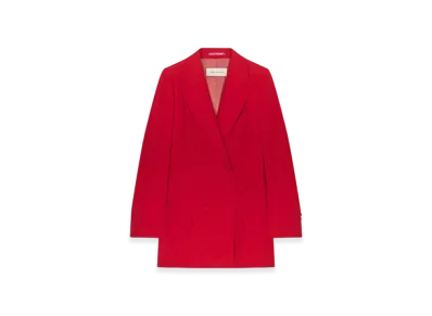 DRIES VAN NOTEN Women's Fitted Wool Blazer "Red"