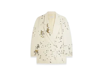 DRIES VAN NOTEN Women's Embellished Wool Blazer "Cream"