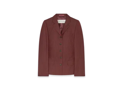 DRIES VAN NOTEN Women's Belted Wool Blazer "Burgundy"