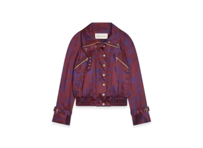 DRIES VAN NOTEN Women's Jacquard Bomber "Burgundy"