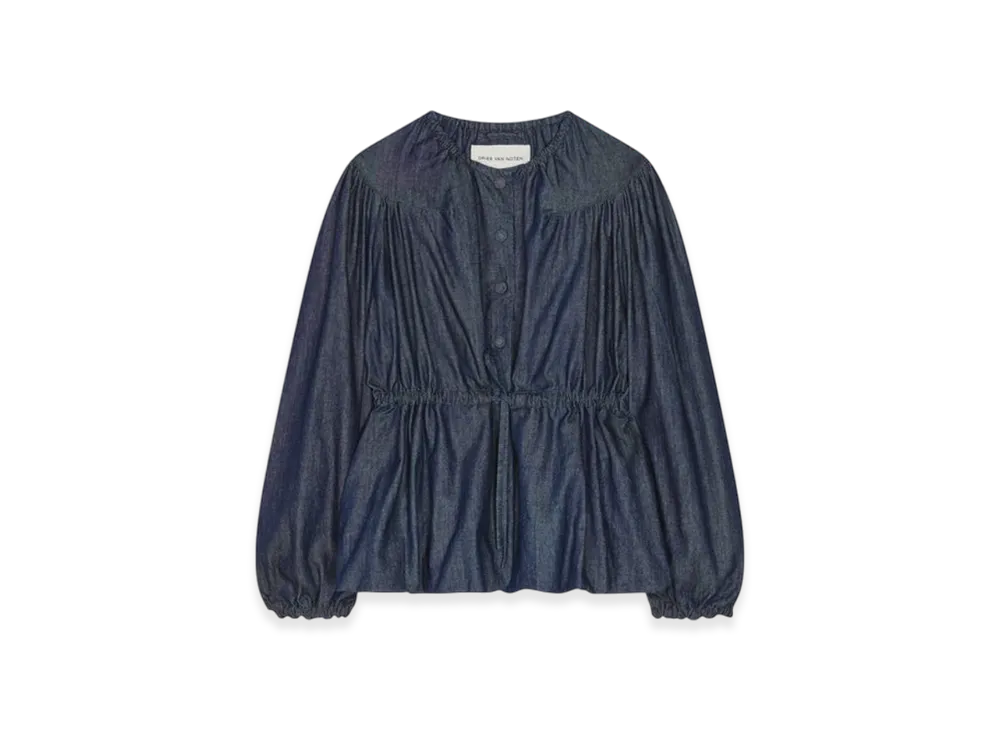 DRIES VAN NOTEN Women's Denim Drawstring Jacket "Indigo"
