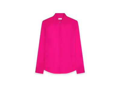 DRIES VAN NOTEN Women's Fitted Silk Shirt "Fuchsia"