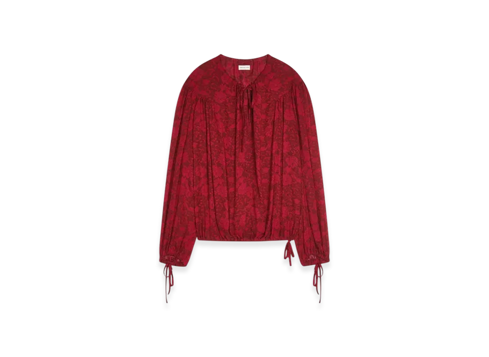 DRIES VAN NOTEN Women's Printed Blouse "Cherry"