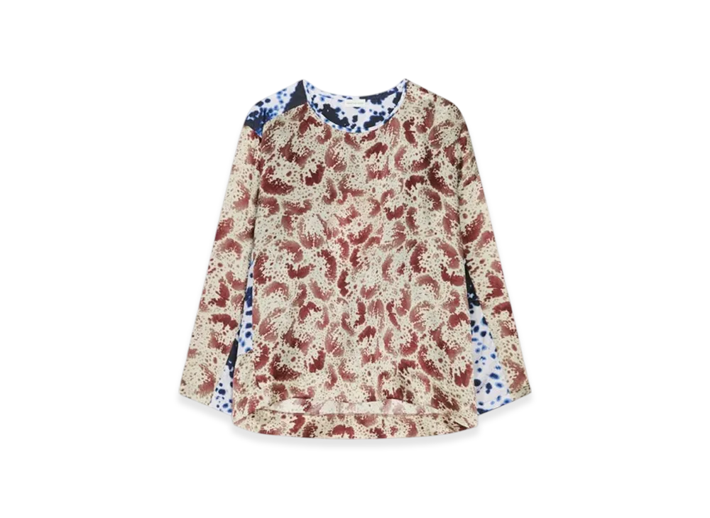 DRIES VAN NOTEN Women's Contrast Top "Burgundy"
