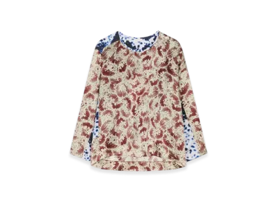 DRIES VAN NOTEN Women's Contrast Top "Burgundy"