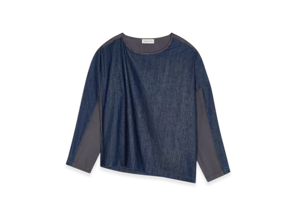 DRIES VAN NOTEN Women's Denim Contrast Top "Indigo"